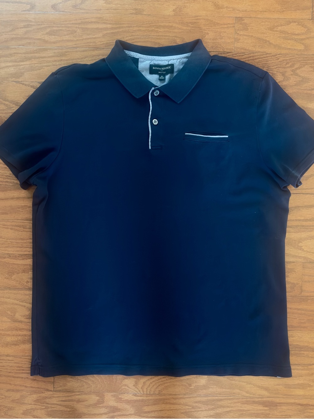 Banana Republic Navy Polo with White Contrast Trim XL